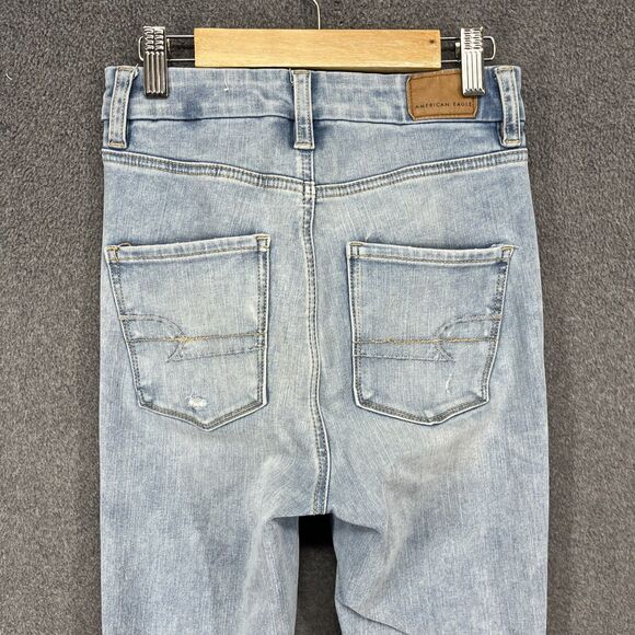 American Eagle Jeans Youth 0 Next Level Stretch Distressed Curvy Hi Rise Jegging - Picture 11 of 14